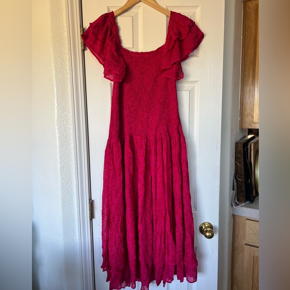 NWT Hatch The Cosette in Samba Print,  Pink Maxi Ruffle Dress, Sz 1 Small - Picture 9 of 11